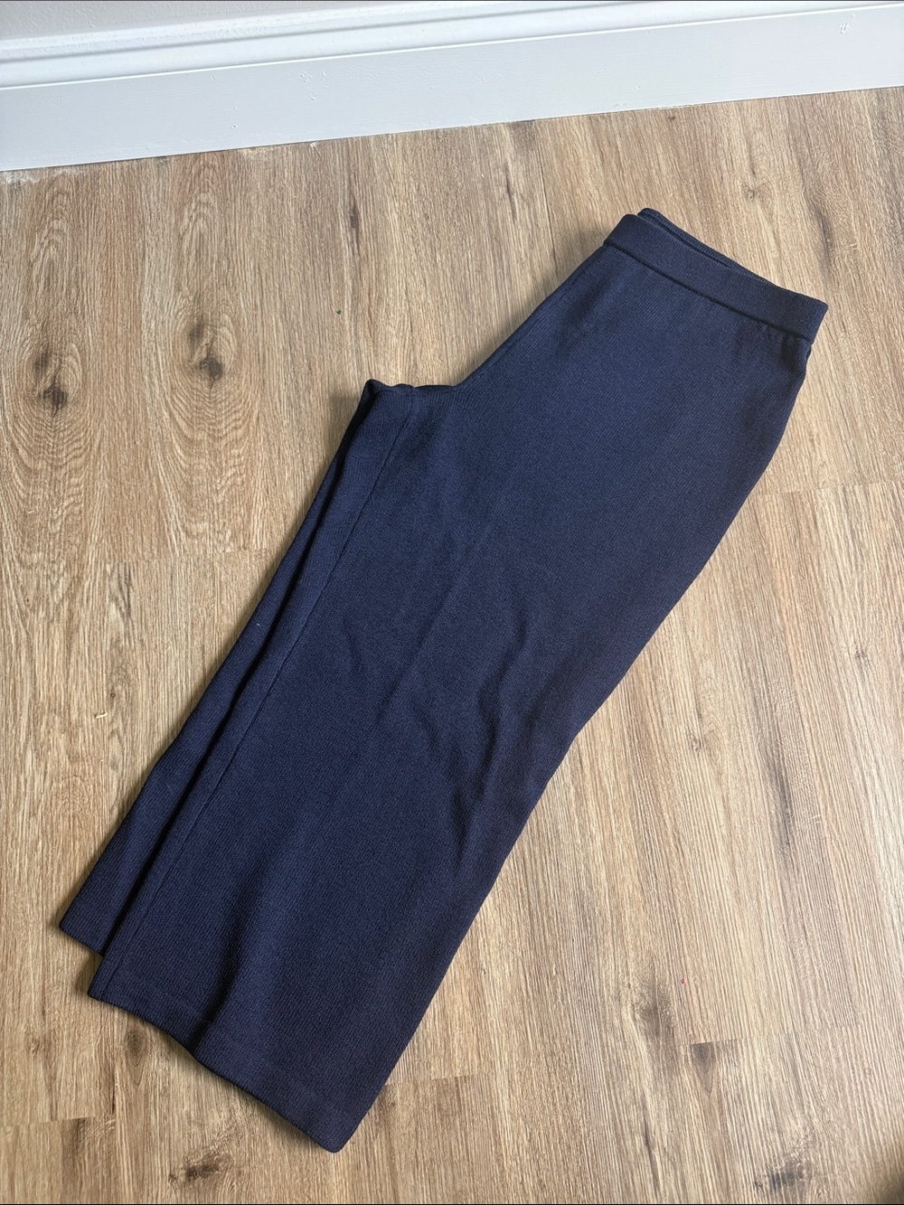 St. John's Women's Cropped Navy Wide-Leg Knit Pants Size X Large